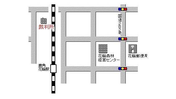 地図：鹿角簡易裁判所，秋田家庭裁判所 鹿角出張所の周辺地図