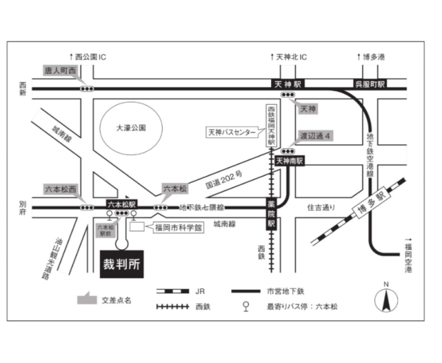 地図：福岡高等裁判所
