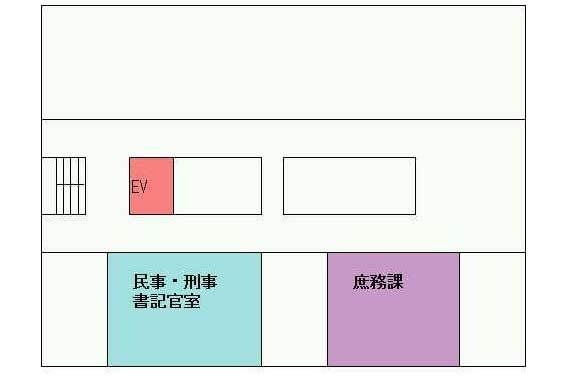 図版：福岡高等裁判所 宮崎支部 5階の窓口案内