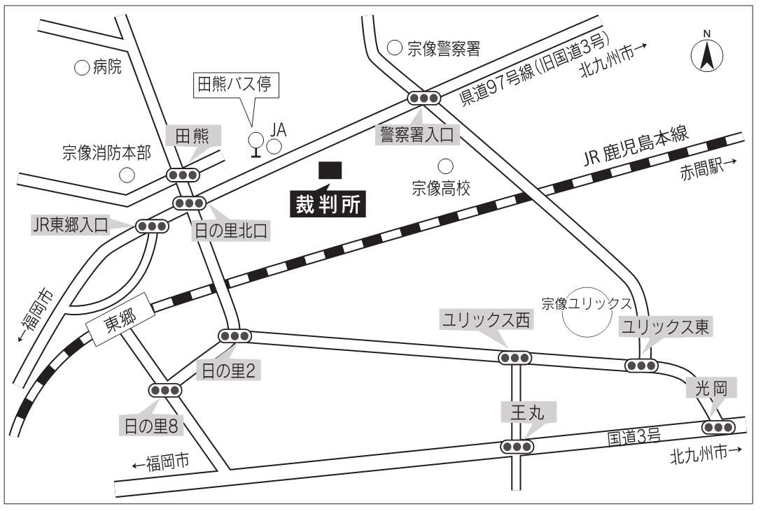 地図：宗像簡易裁判所