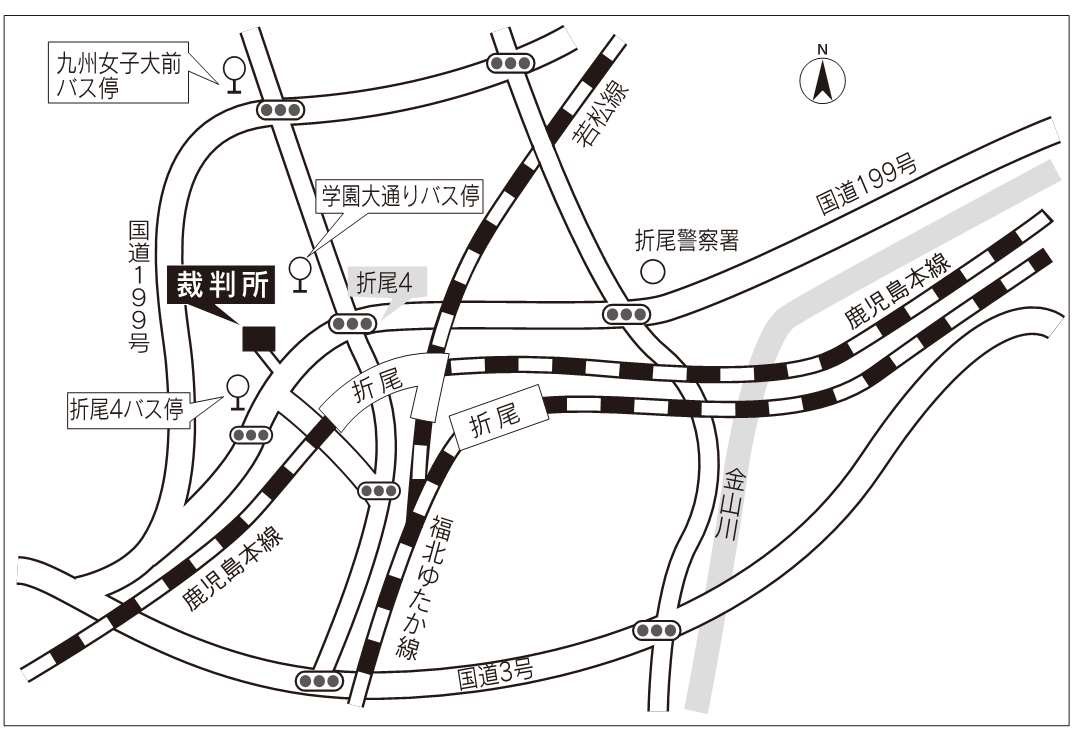 地図：折尾簡易裁判所