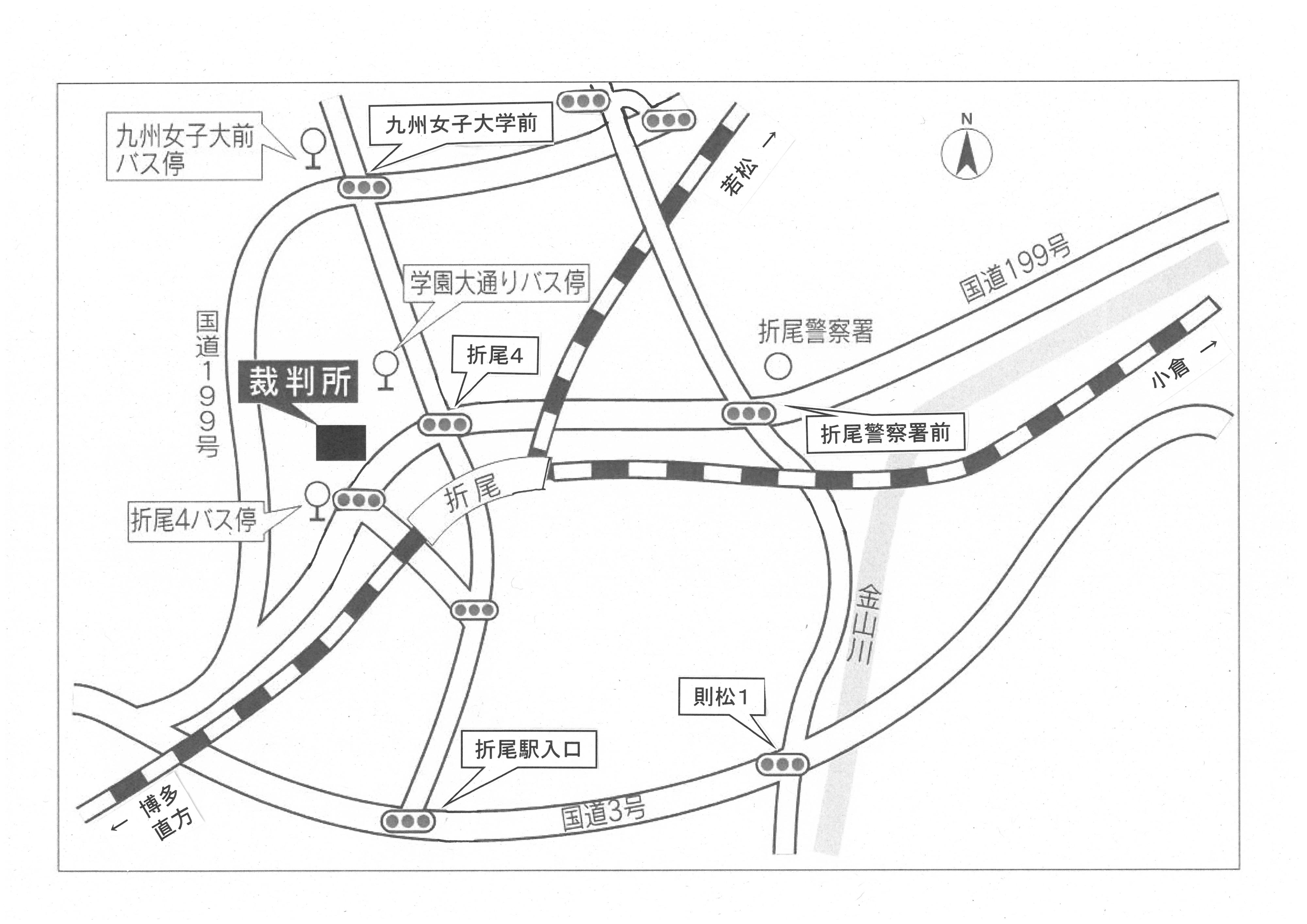 地図：折尾簡易裁判所