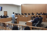 写真：学法福島高等学校生徒による模擬裁判の様子