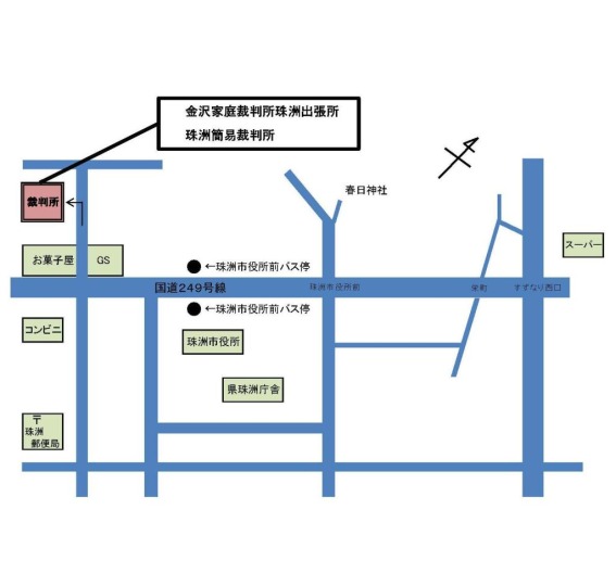 地図：裁判所の所在地