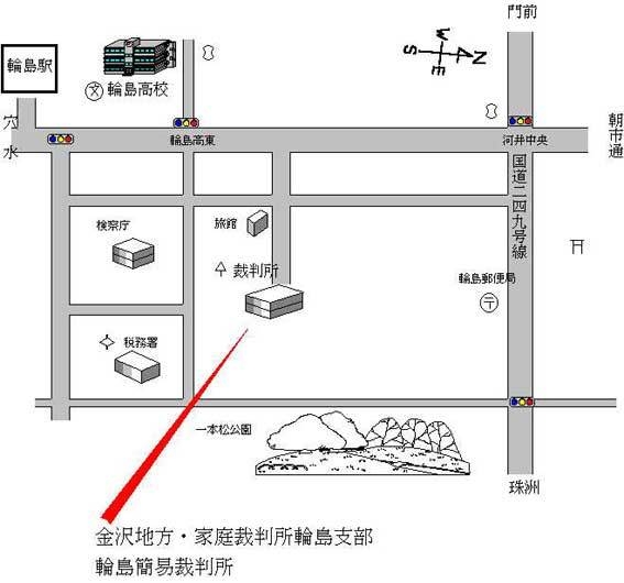 地図：裁判所の所在地