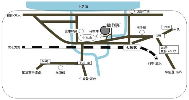 地図：裁判所の所在地
