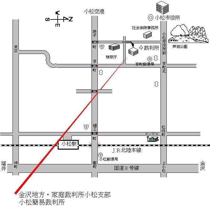 地図：裁判所の所在地