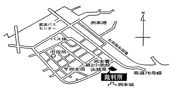地図：神戸家庭裁判所 洲本支部の所在地