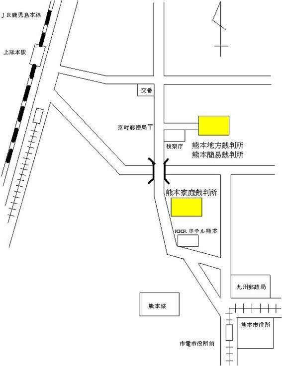 地図：熊本家庭裁判所