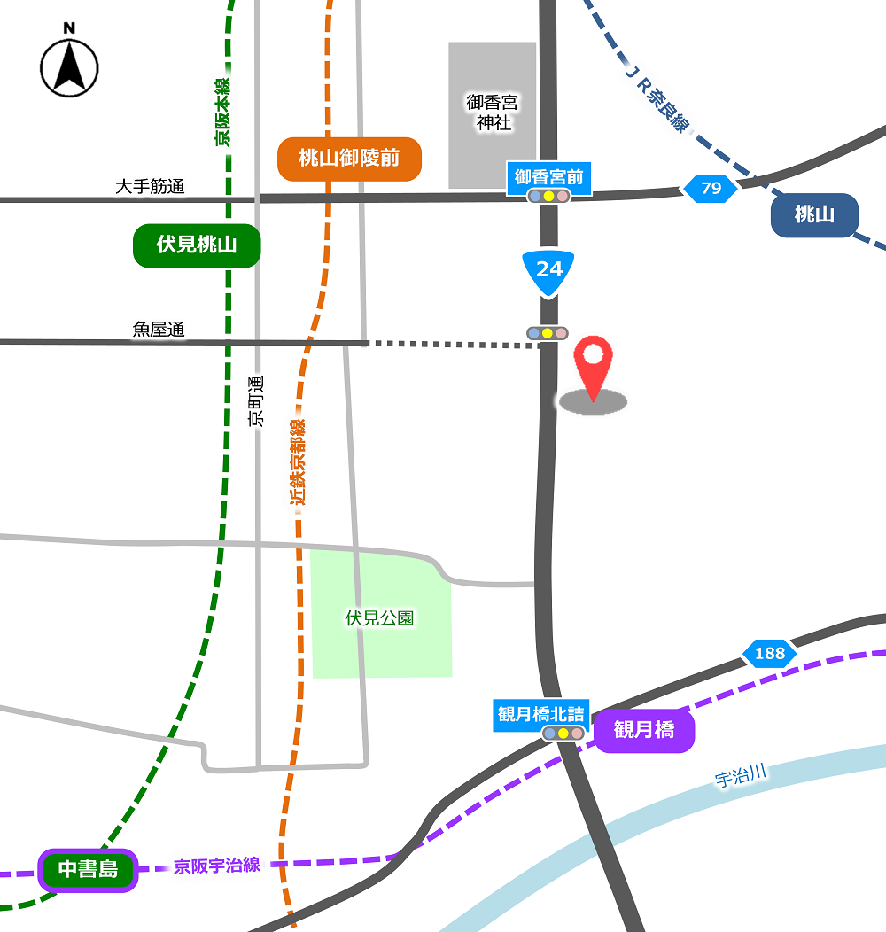 地図：伏見簡易裁判所の所在地