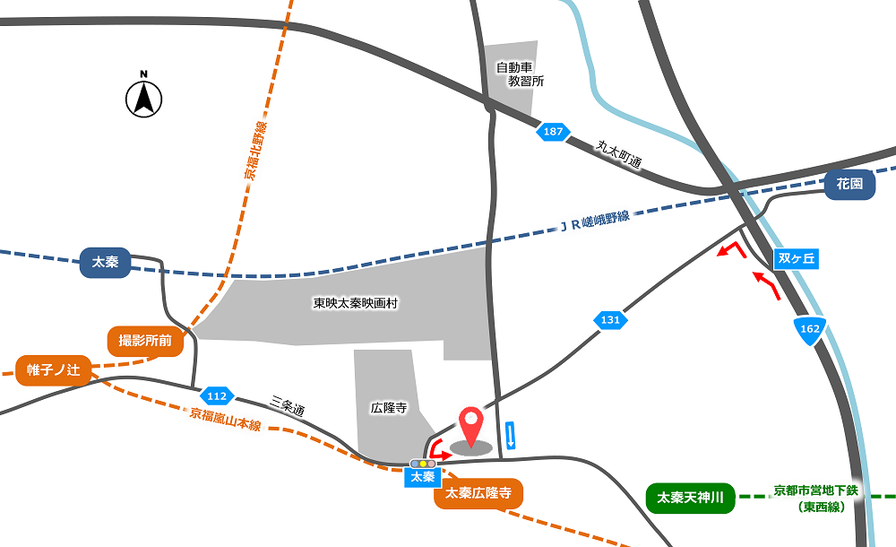 地図：右京簡易裁判所の所在地