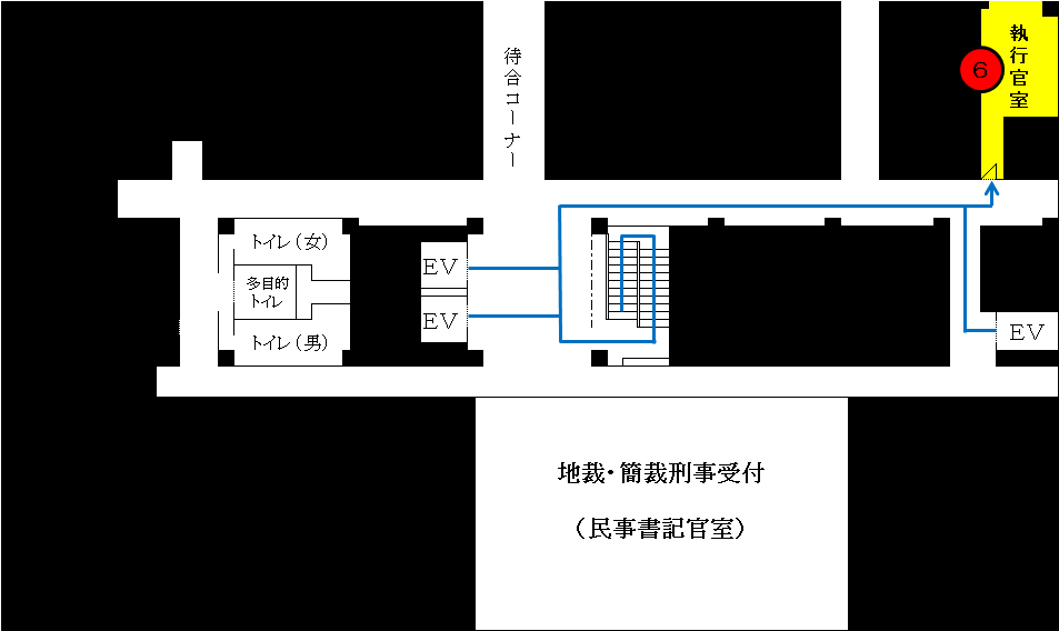 地図：執行官室窓口案内図（3階）