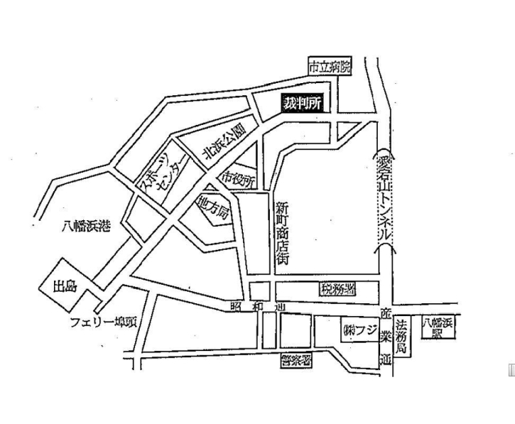 地図：八幡浜簡易裁判所