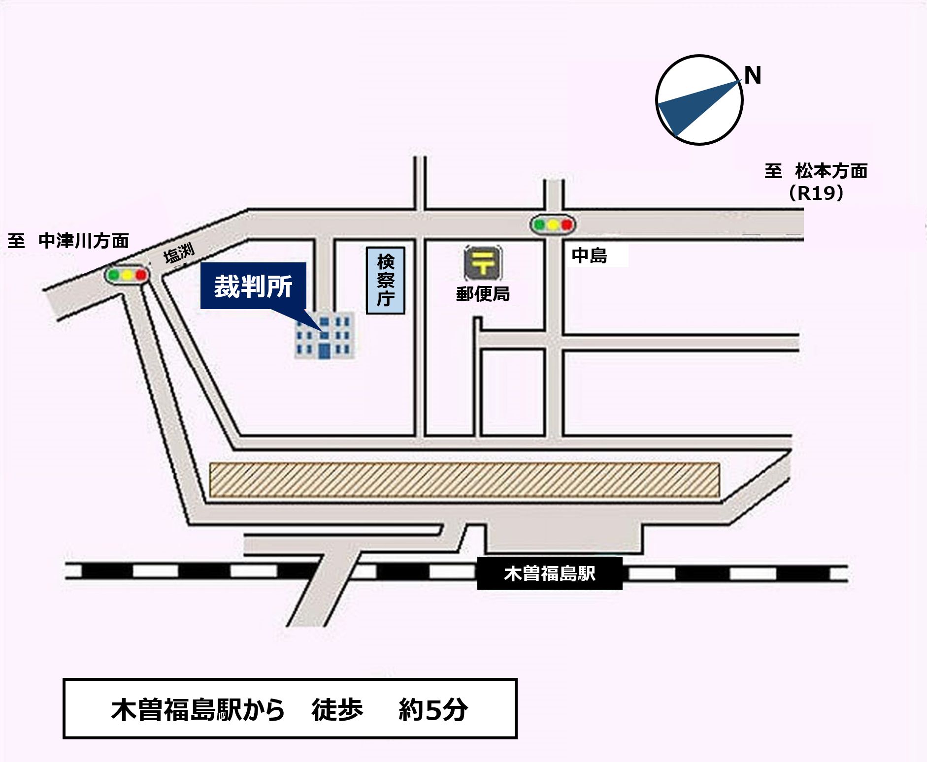 地図：裁判所の所在地