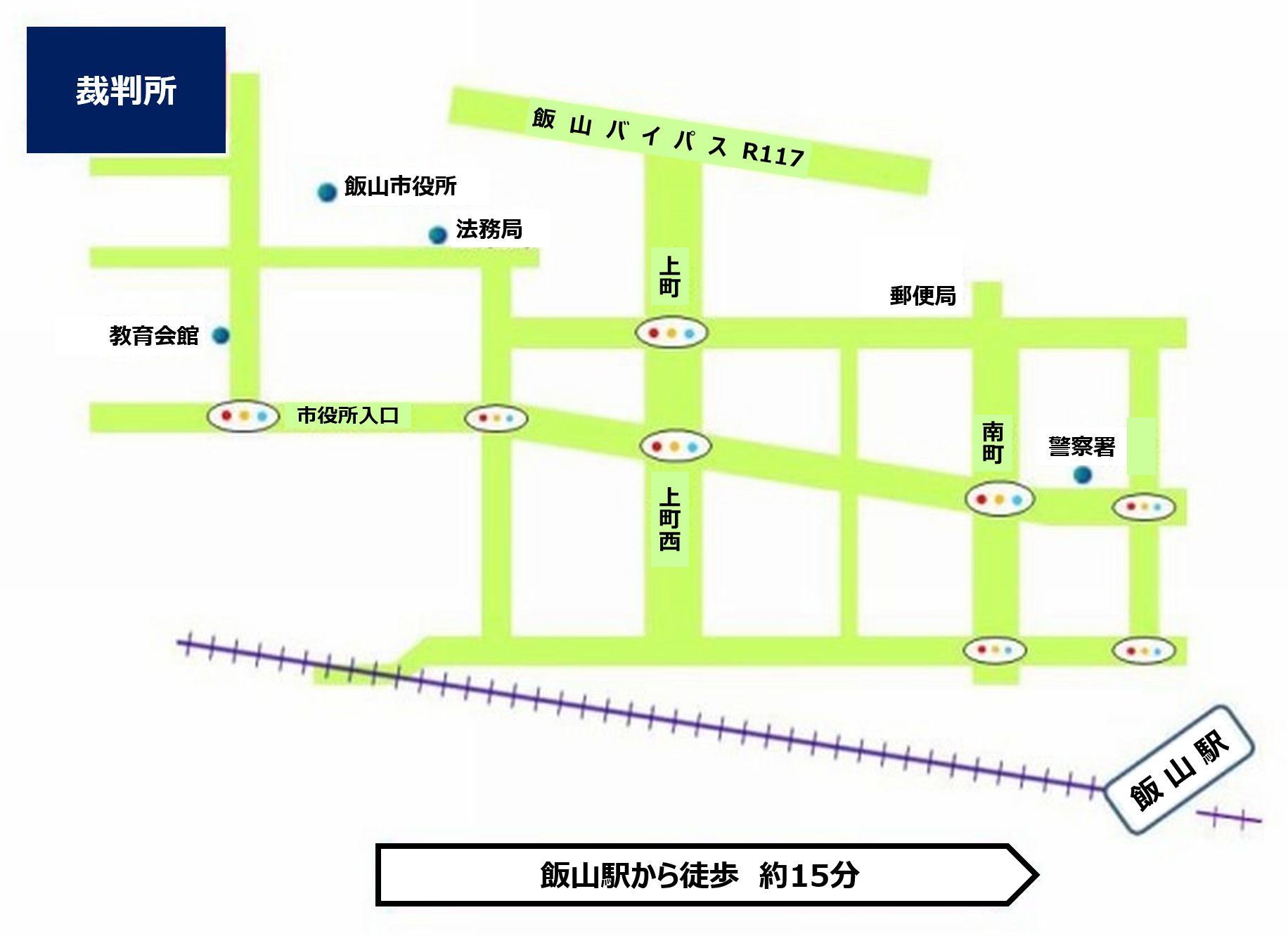 地図：裁判所の所在地