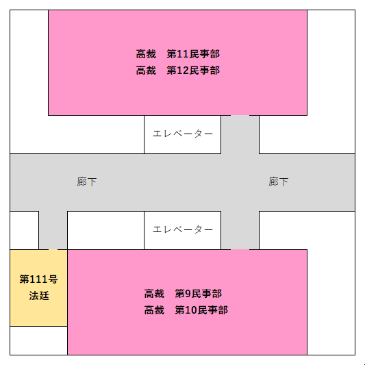 地図：別館11階の窓口案内