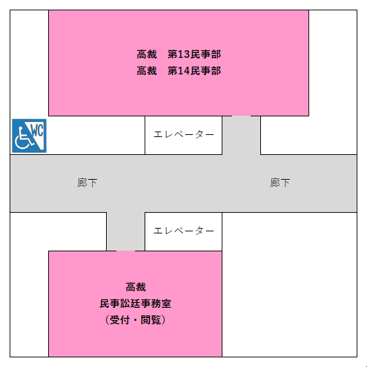 地図：別館10階の窓口案内