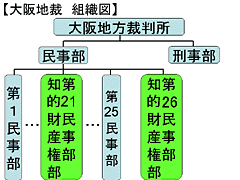 図版：画像1 大阪地裁　組織図