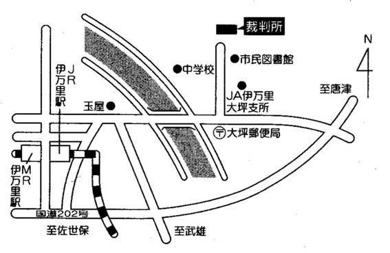 地図：伊万里簡易裁判所