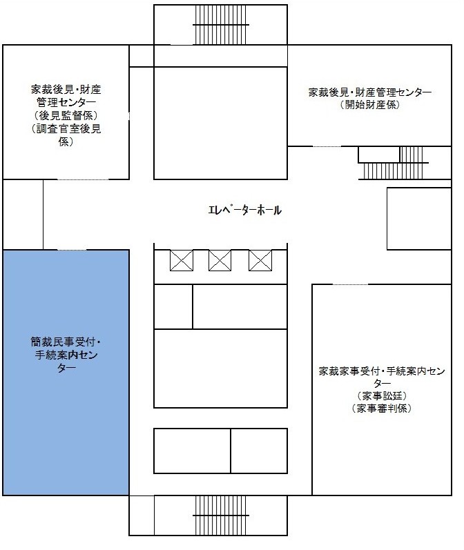 図版：札幌簡易裁判所 1階の窓口案内