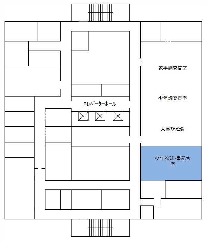 図版：札幌家庭裁判所 4階の窓口案内