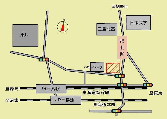 地図：三島簡易裁判所