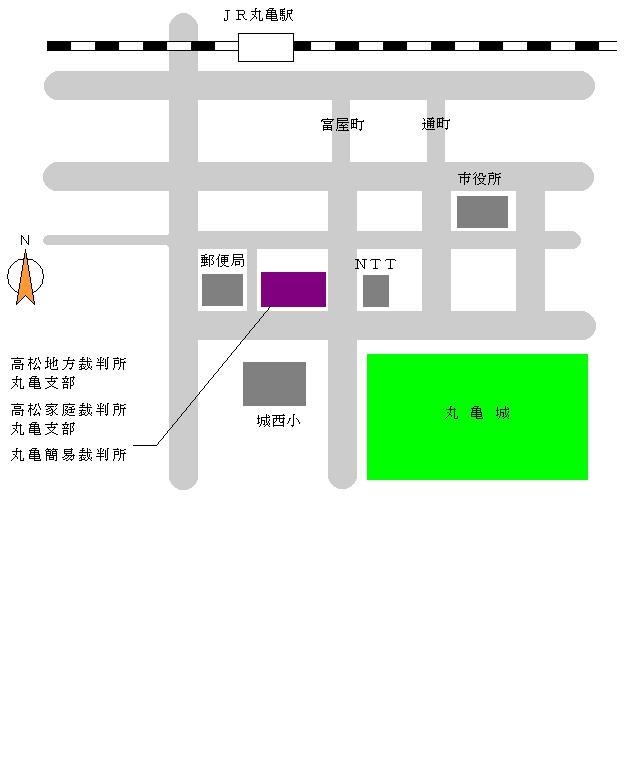 地図：高松家庭裁判所丸亀支部