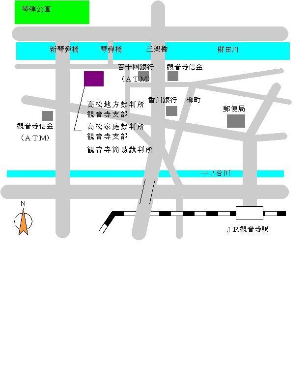 地図：高松家庭裁判所観音寺支部