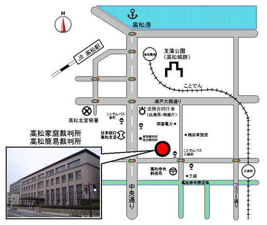 地図：高松家庭裁判所