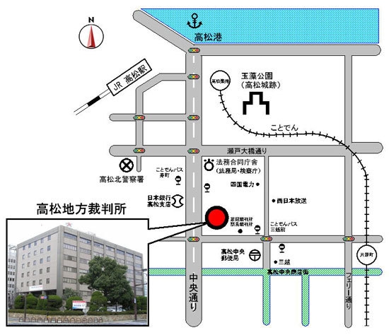 地図：高松地方裁判所