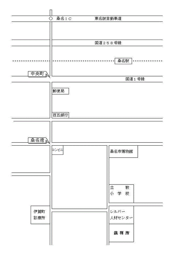 地図：桑名簡易裁判所の所在地