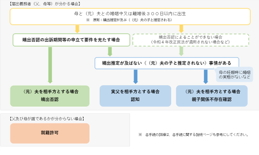 図版：無戸籍の方が関係する裁判所の手続について