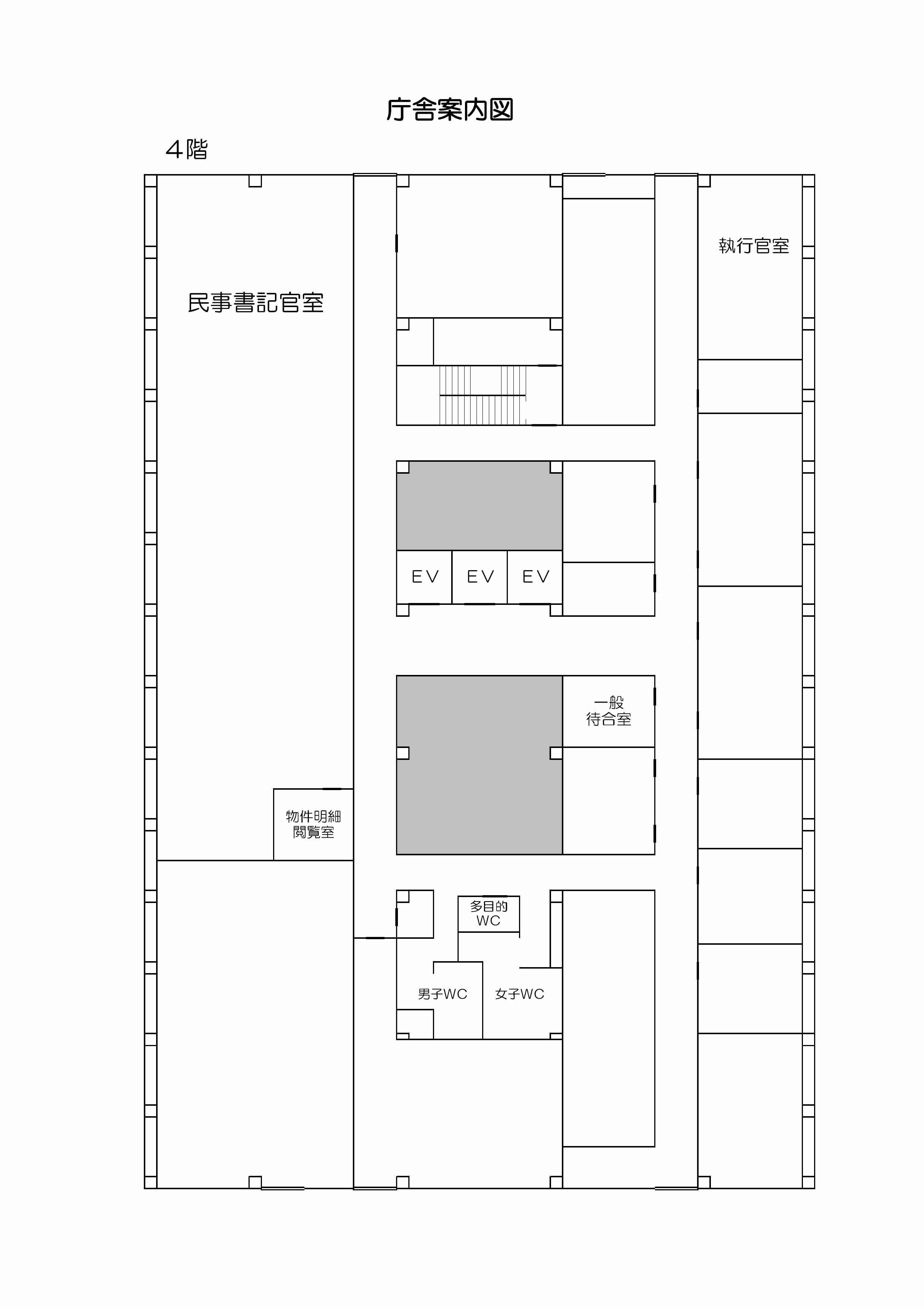 図版：和歌山地方裁判所4階案内図（R50331）