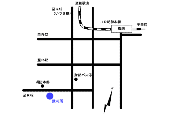 地図：裁判所の所在地