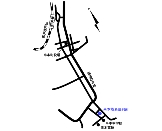 地図：裁判所の所在地