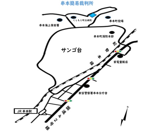 地図：裁判所の所在地
