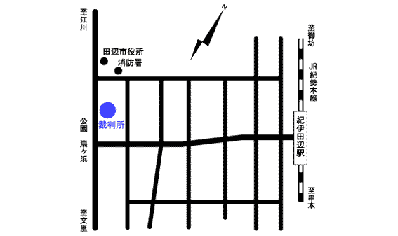 地図：裁判所の所在地