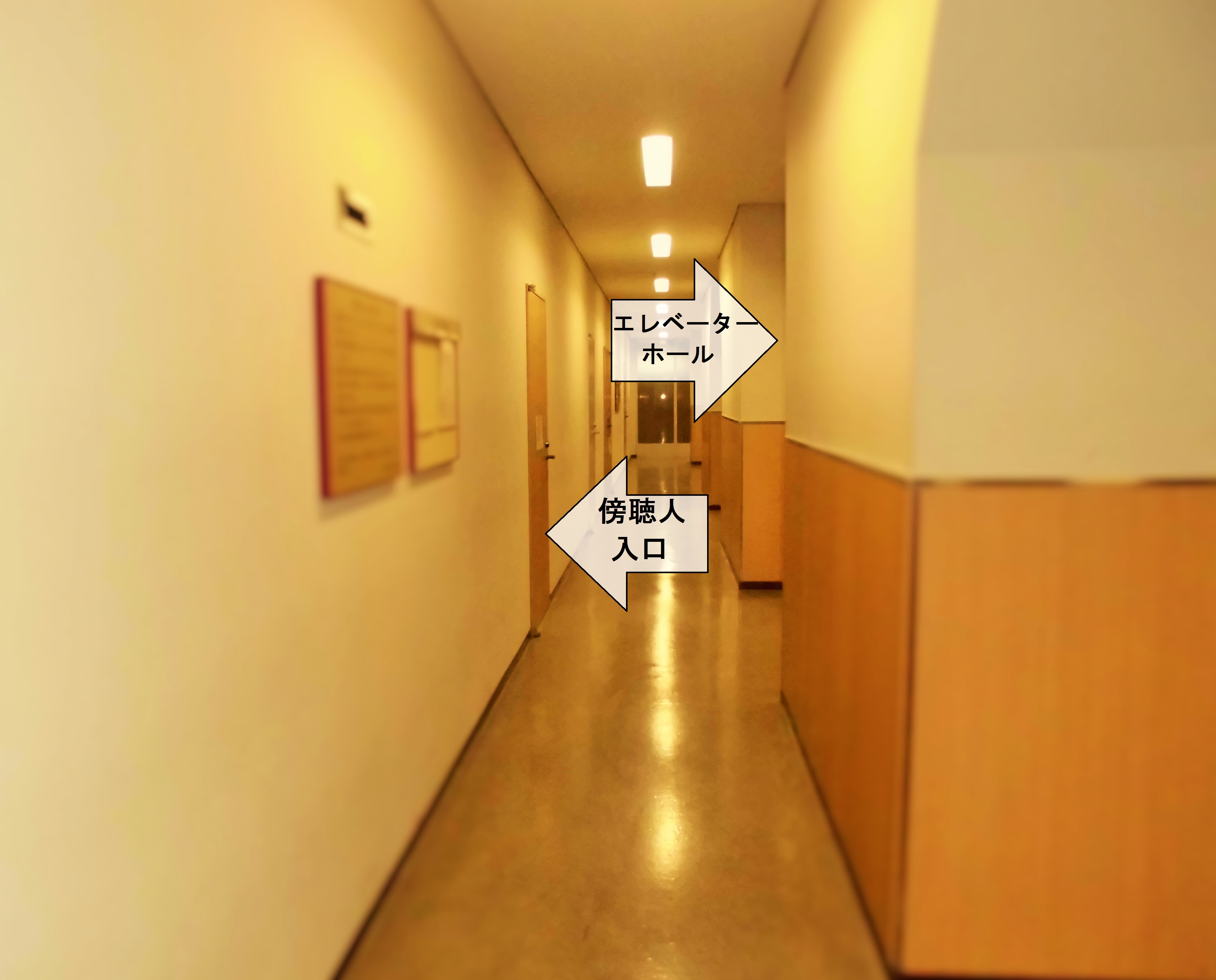 写真：法廷階の廊下