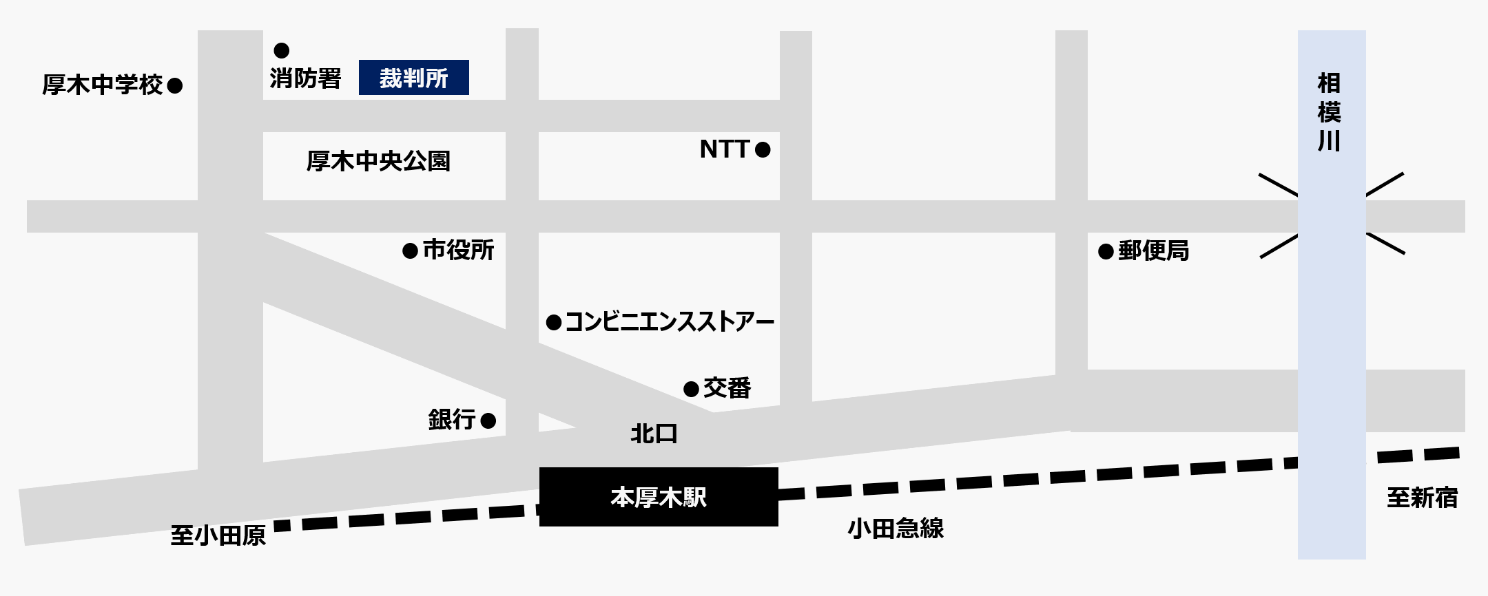地図：厚木簡易裁判所