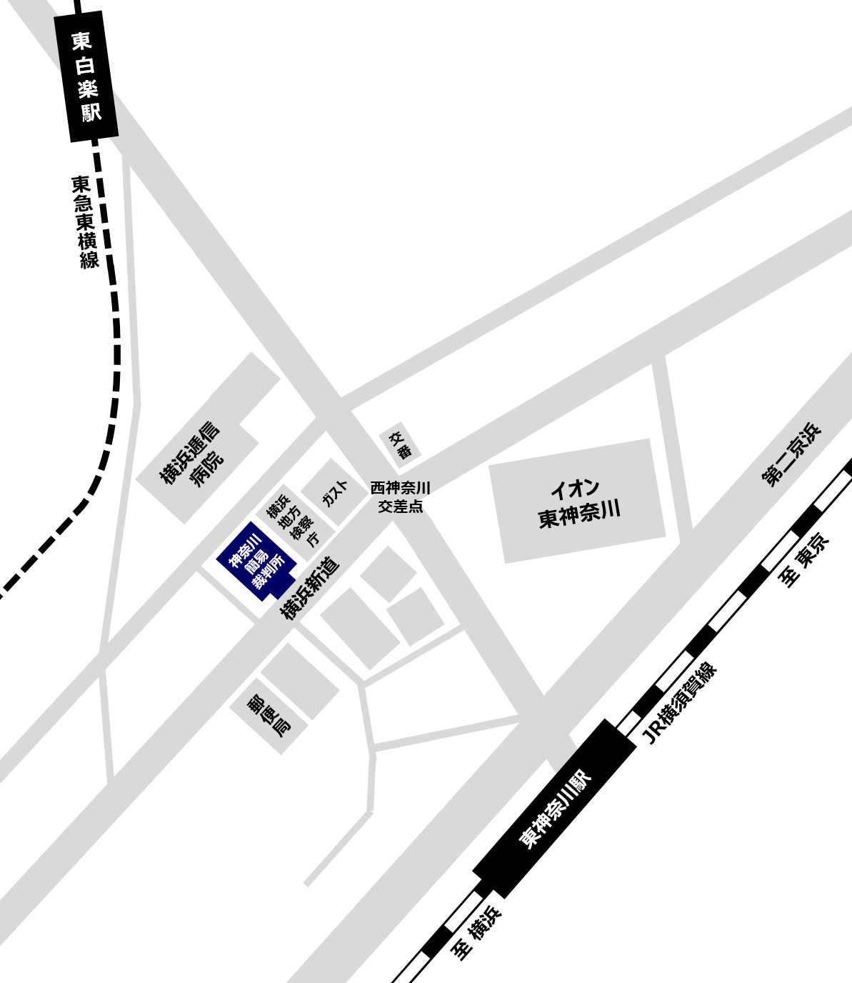 地図：神奈川簡易裁判所