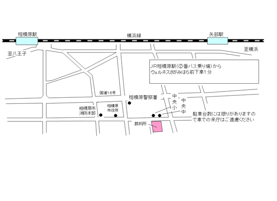 地図：横浜家庭裁判所 相模原支部